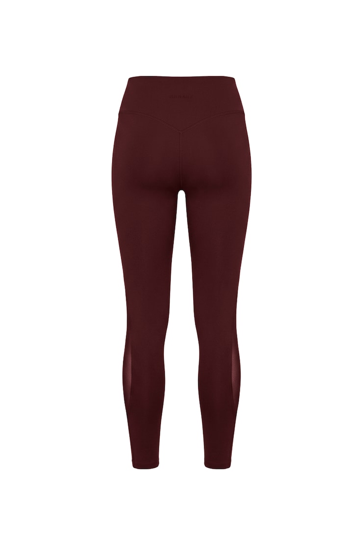 Active Mesh Leggings, Burgundy Bite, large