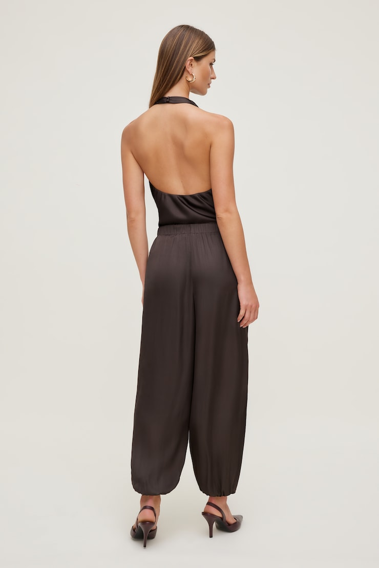 Satin Balloon Pants Java Brown large