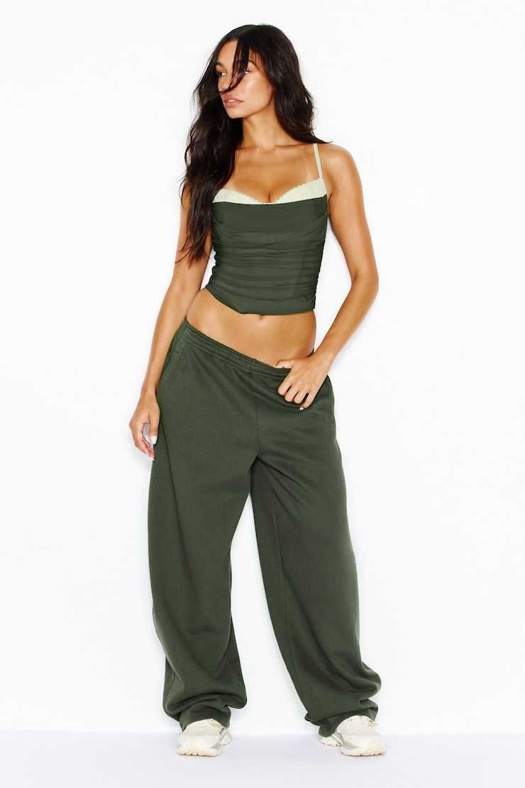 Ally Mesh Peekaboo Bustier, Olive Obsession/Translucent Spearmint, large