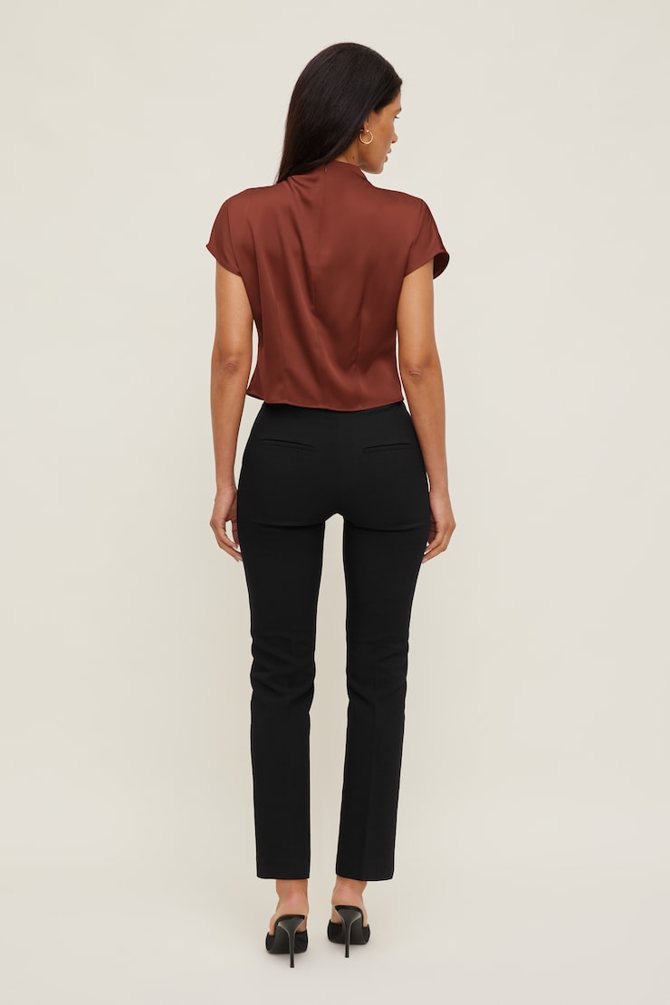Ella Layered Satin Blouse Dark Paprika Burgundy large