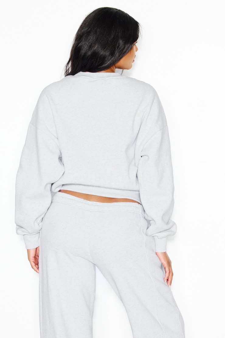 UltraFleece Crewneck Sweatshirt, Spring Grey Mix with Chenille "GARAGE" Logo, large
