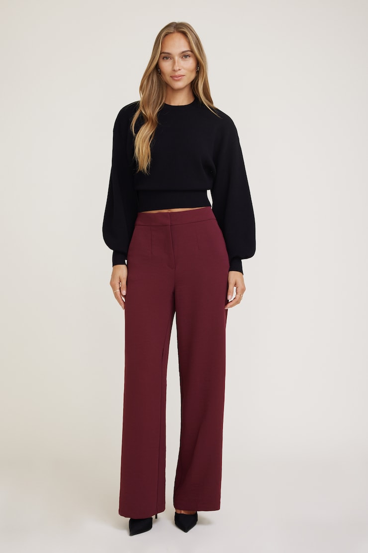 Yasmin Airflow Straight Leg Pants Zinfandel Burgundy large