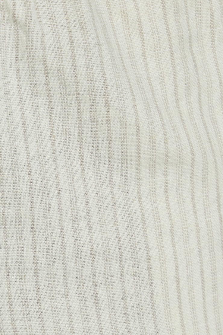 Clean Linen Mini Shorts, Beige/White Stripes, large