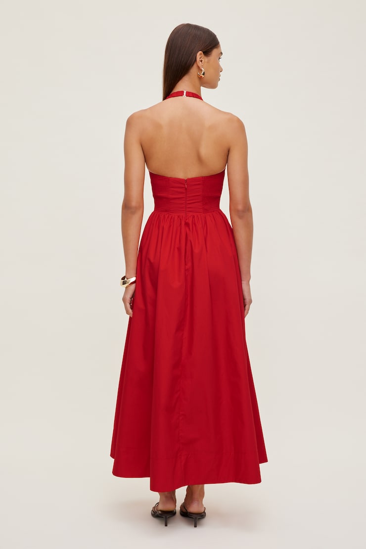 Taylor Poplin Maxi Dress Goji Berry Red large