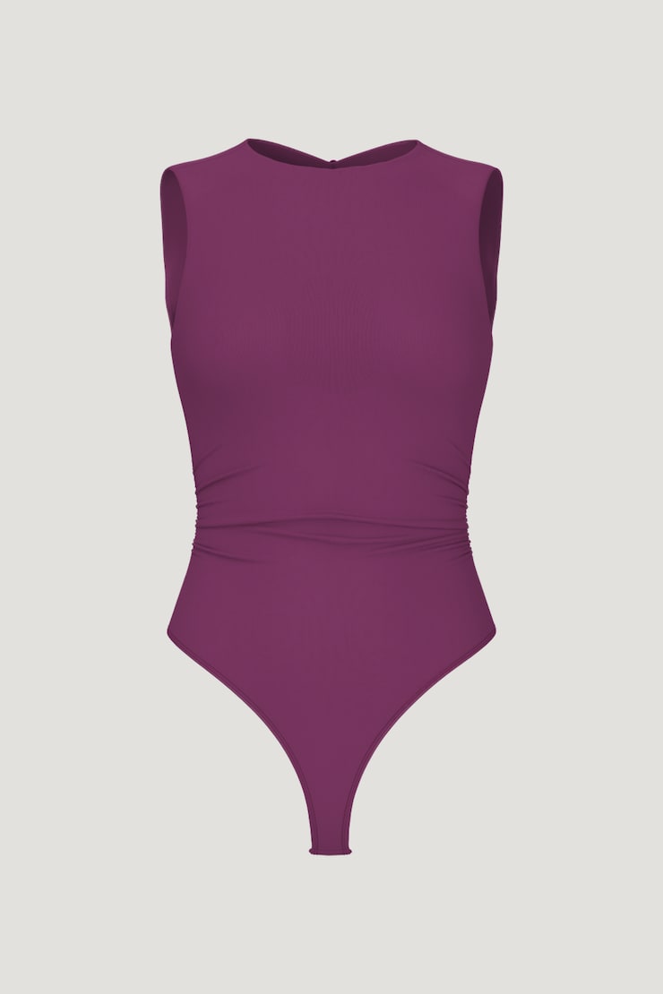 Sculpt Open Back Bodysuit Plum Caspia Purple large