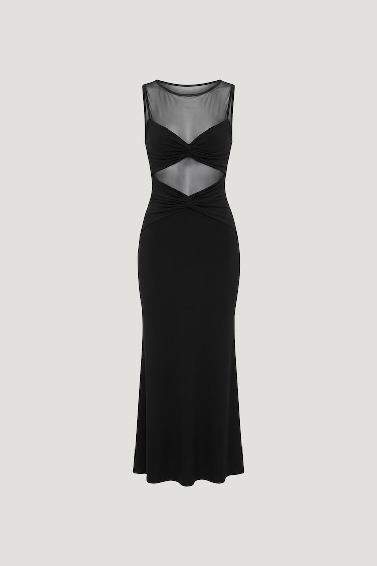Robe maxi sculptante Julia Noir encre large