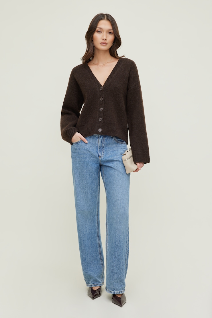 Cardigan décontracté à col en V