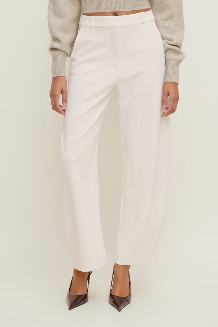 Pantalon à jambe ballon et taille mi-haute Andie Blanc cassé apaisant large