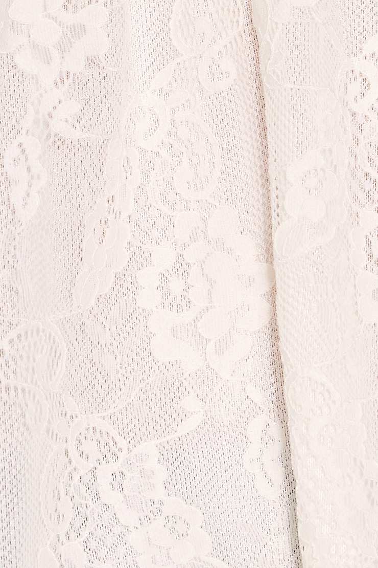 Plunge Mixed Media Flyaway Top, Sweet Cream, large
