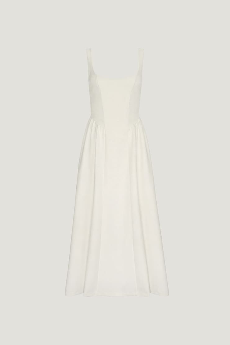 Irina Ponte Midi Dress Marshmallow White large