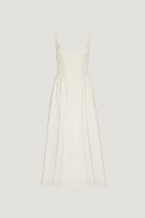 off white long dress Farm Rio Tropical Porcelain Off-White Maxi Dress main image 0