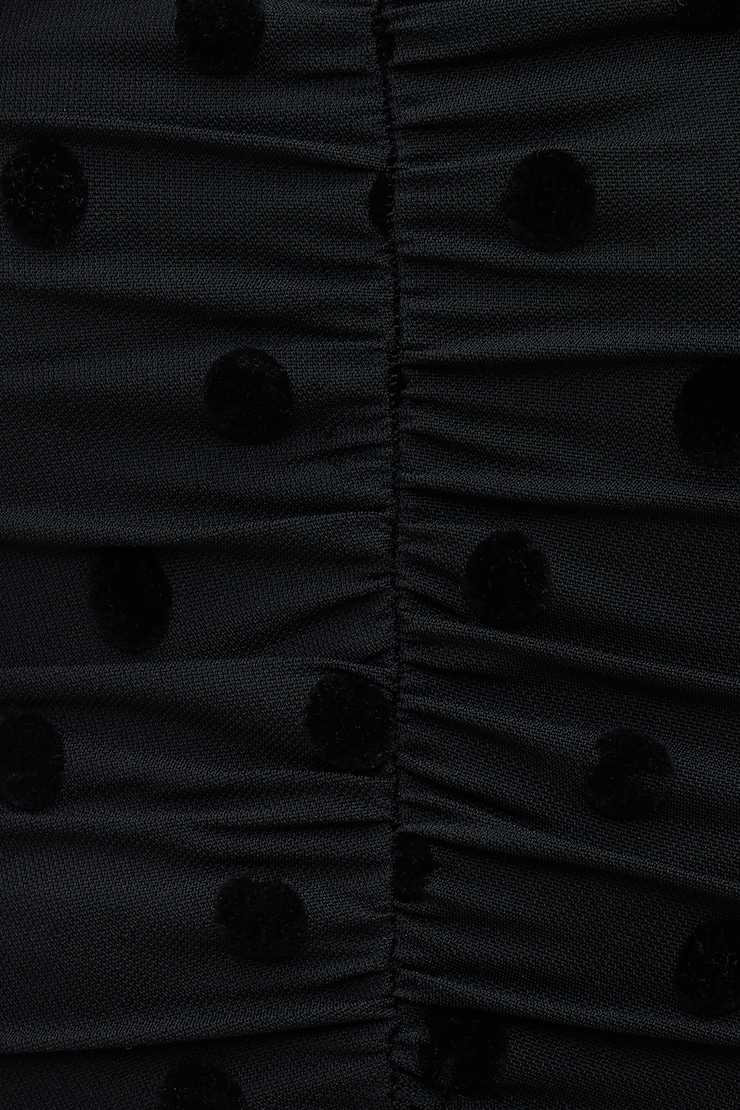 Camisole froncée à pois Noir encre large