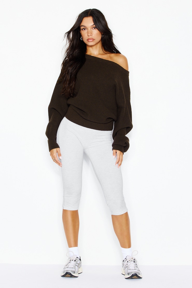 Day Off Asymmetric Sweater, Deep Brown, large