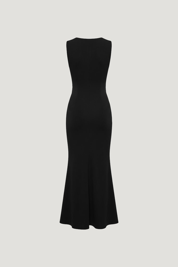 Robe maxi sculptante Julia Noir encre large
