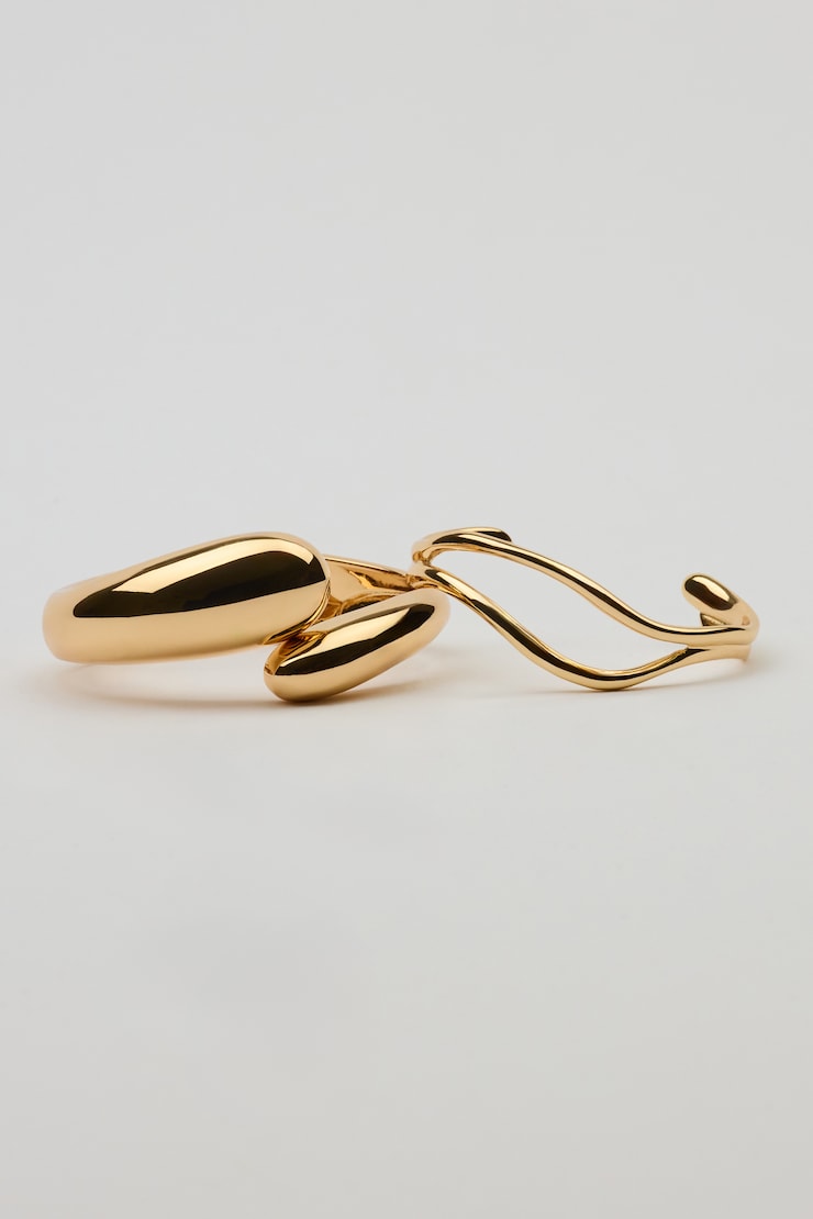 2 Pack Wave Cuffs, Gold, large