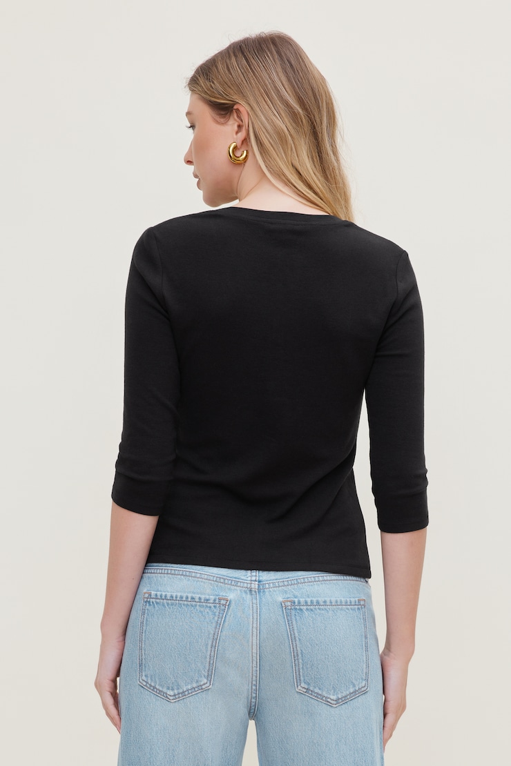 3/4 Sleeve Cardigan Jet Black large