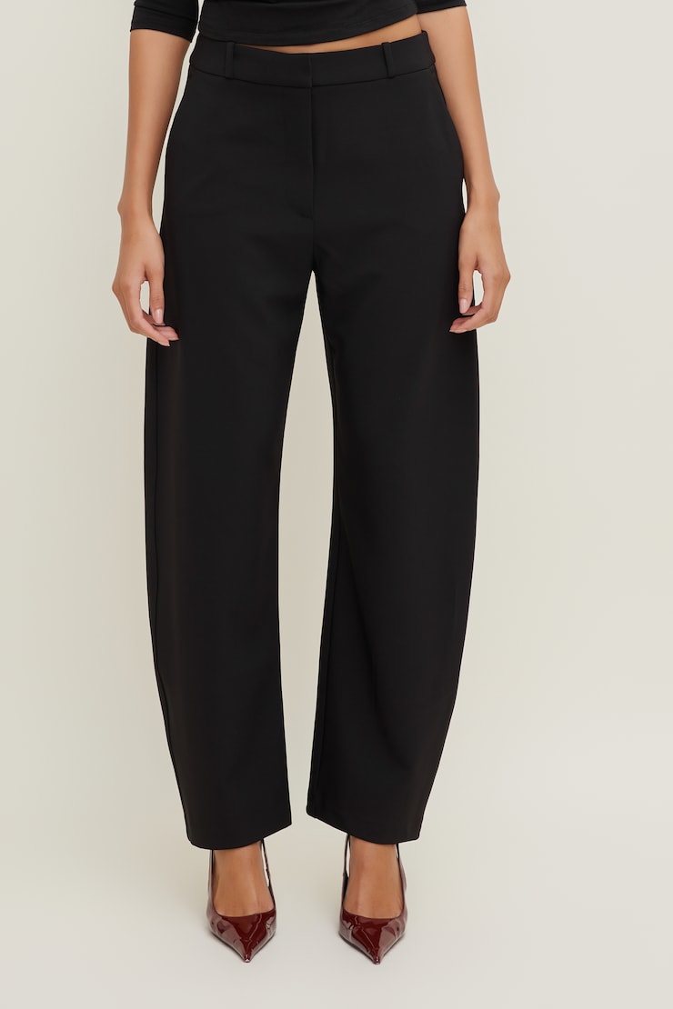 Pantalon à jambe ballon et taille mi-haute Andie Noir encre large