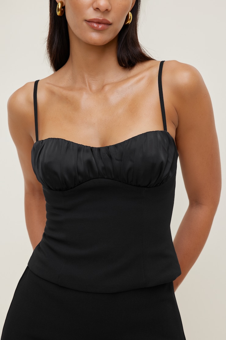 Satin Crepe Bustier Top