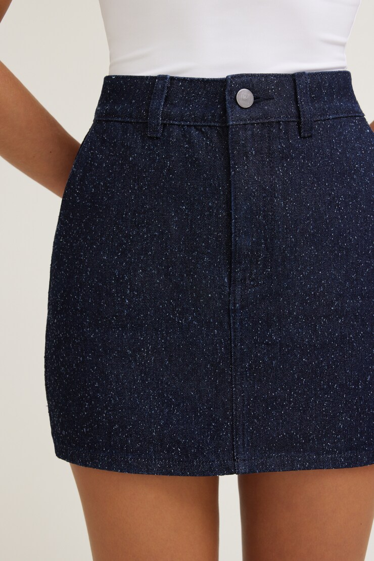 Bouclé Denim Mini Skirt Dark Indigo / Bouclé Rinse large