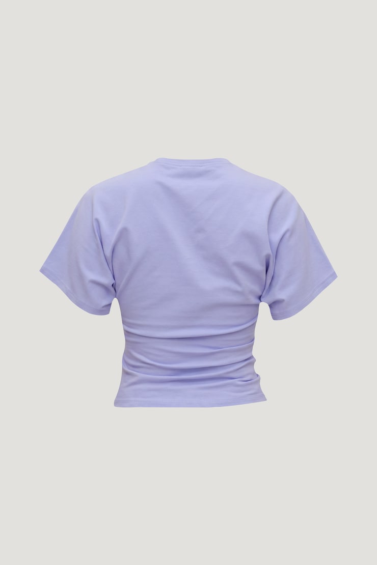 Andrea Cotton Spandex T Shirt Sweet Lavender Purple large