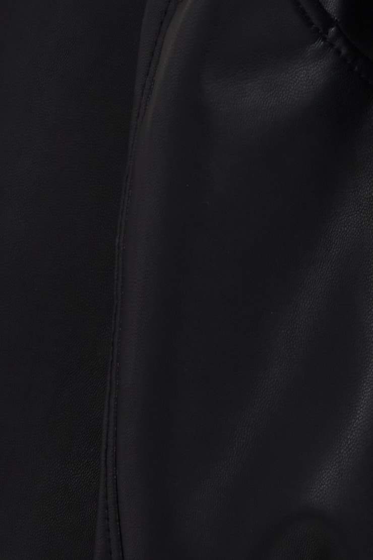 Blouson aviateur ample en faux cuir Noir encre large