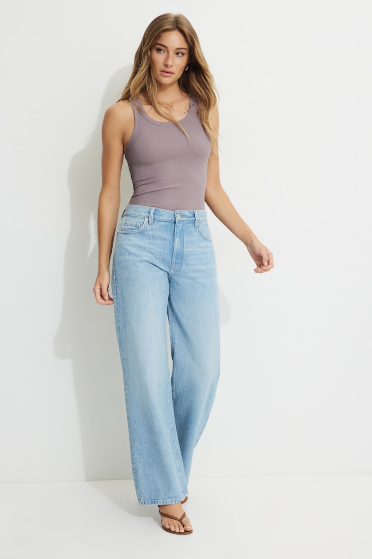 Rio Ribbed Tank Top Purple Dove large