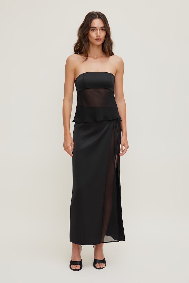 Georgette Tube Top Jet Black large
