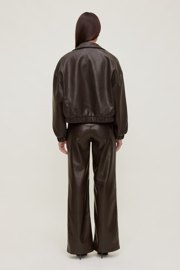 Devon Mid Rise Straight Leg Faux Leather Pants