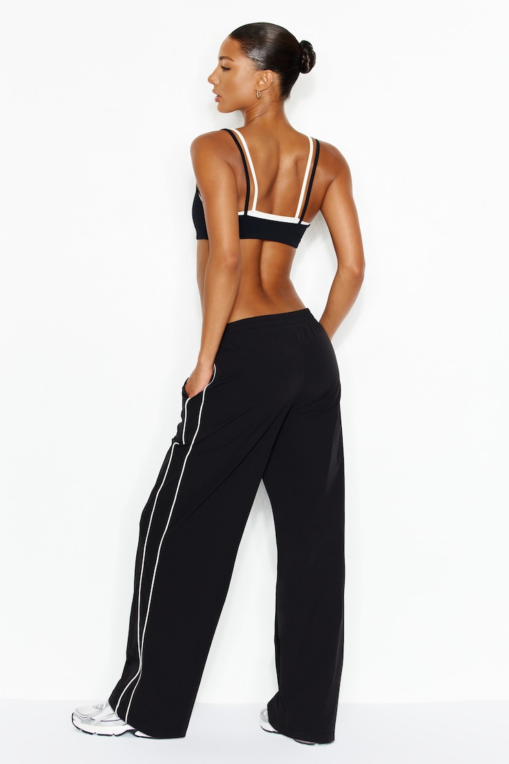 Studio Track Pants, Jet Black/White, large
