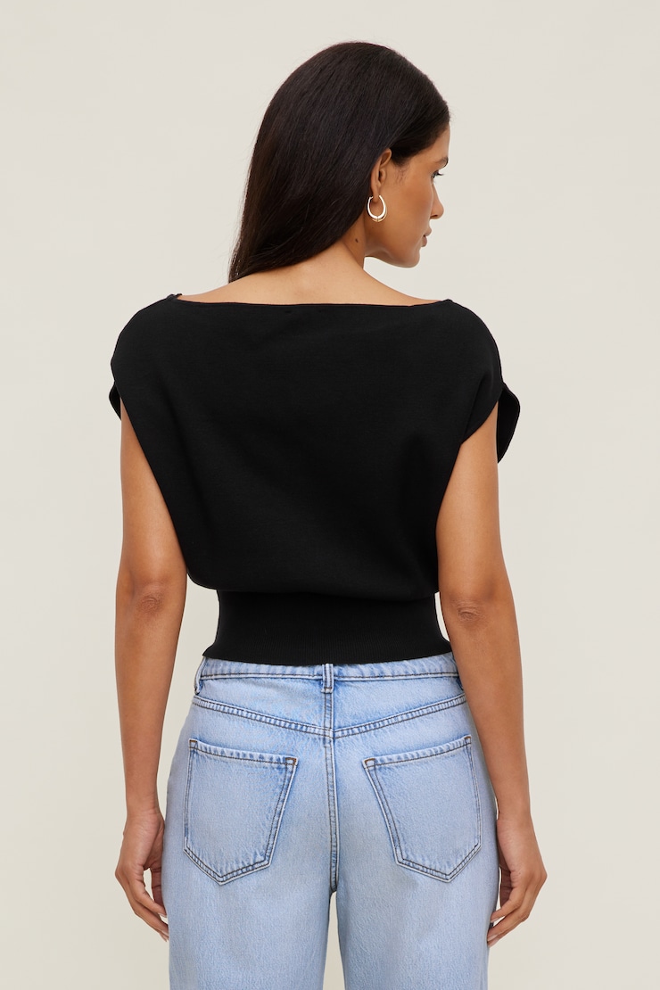 Aria Boat Neck Sweater Jet Black large