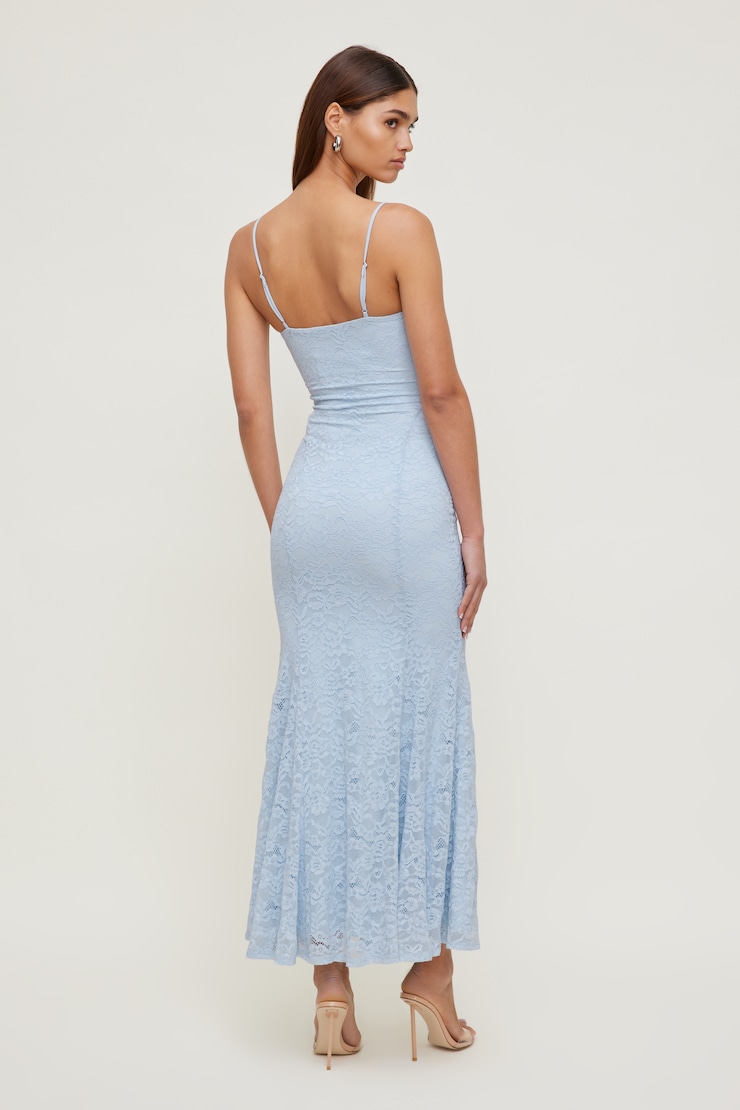 Monet Lace Overlay Maxi Dress Heather Blue large