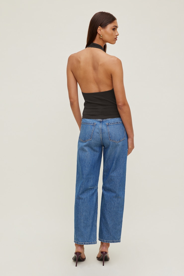 Mid Rise Barrel Leg Jeans