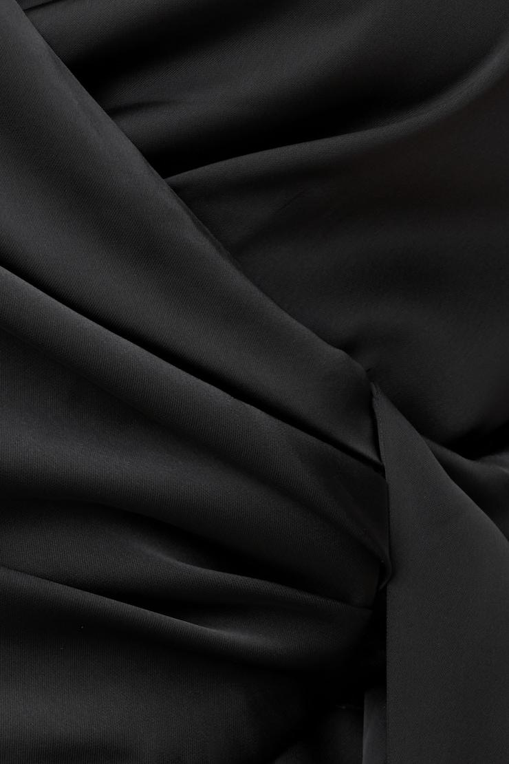 Fringe Satin Top Jet Black large