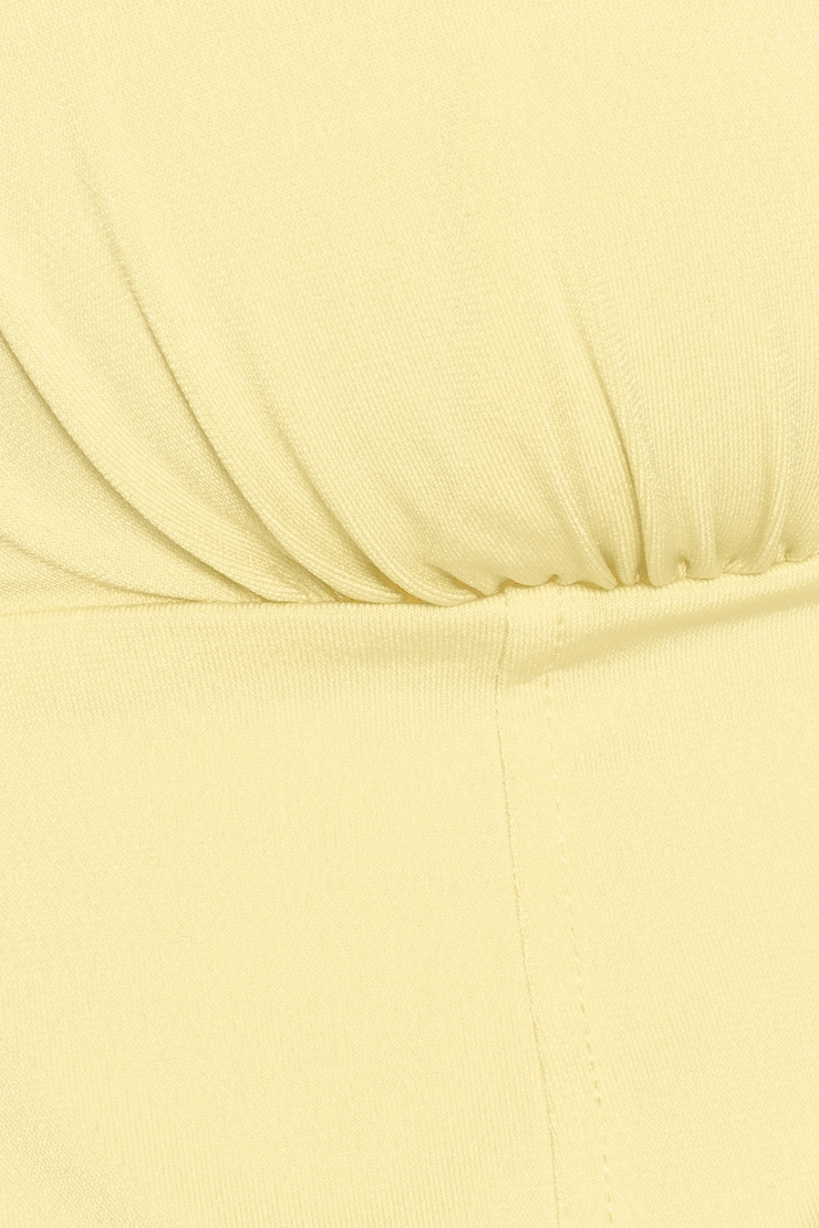 Plunge Tie Front Halter, Limonada Yellow, large
