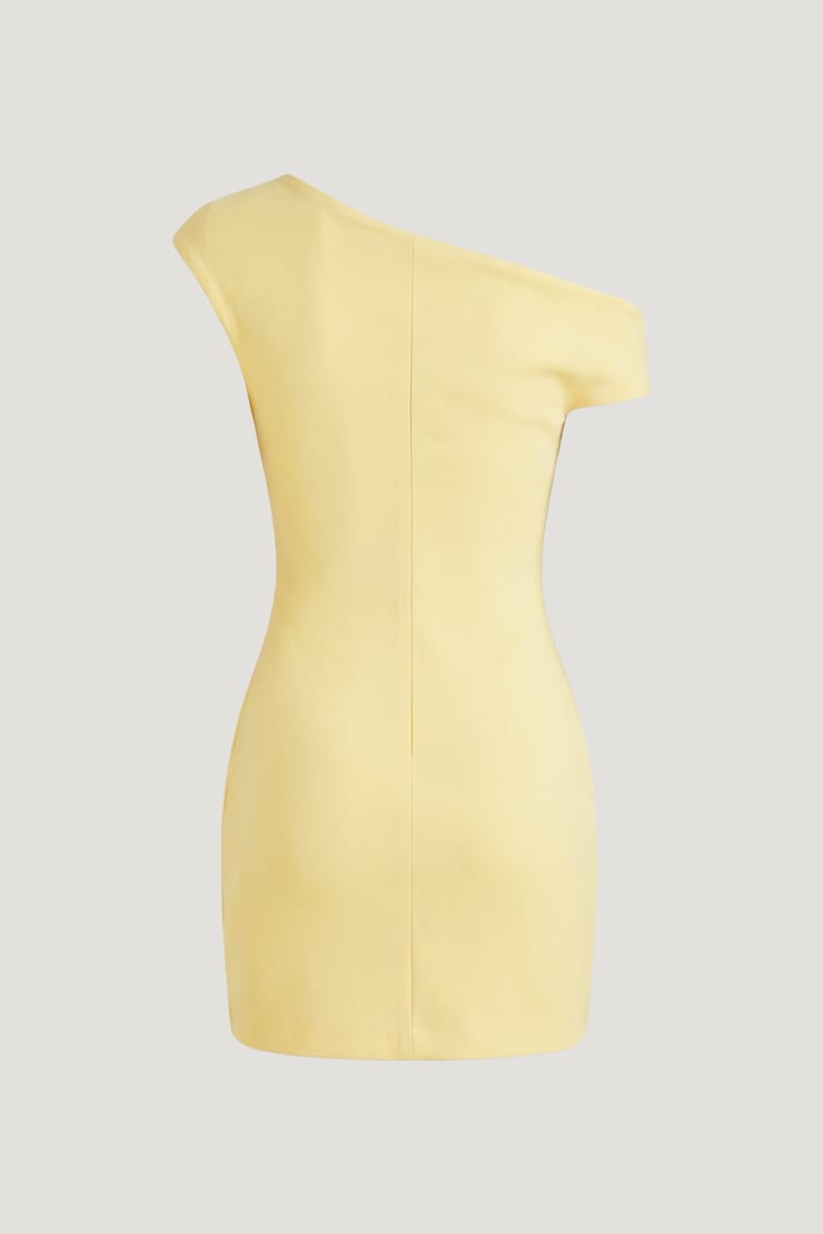 Jana Crepe Mini Dress Pale Yellow large