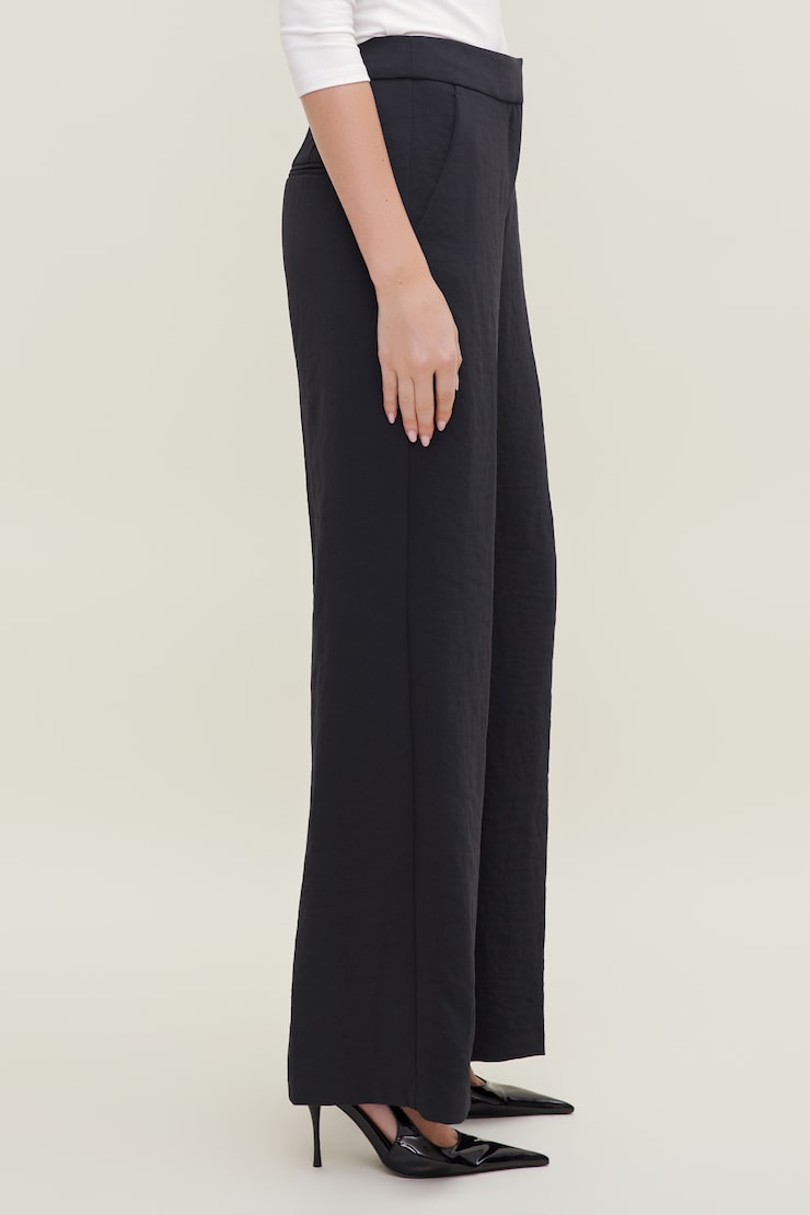 Pantalon fluide à jambe droite Yasmin Marine puits profond large
