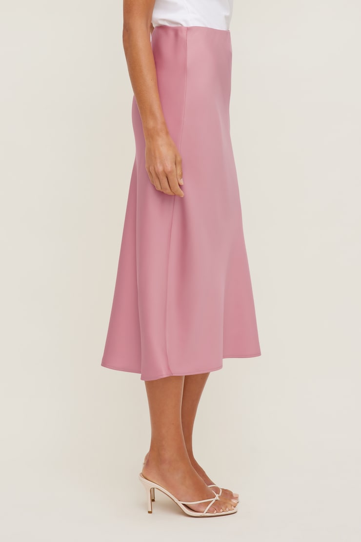 Delila Satin Midi Skirt Cashmere Rose Pink large