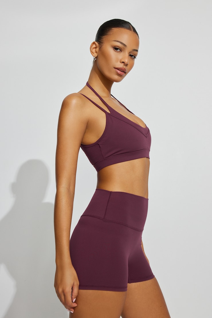 Active Booty Shorts, Fig Fantasy Maroon, large