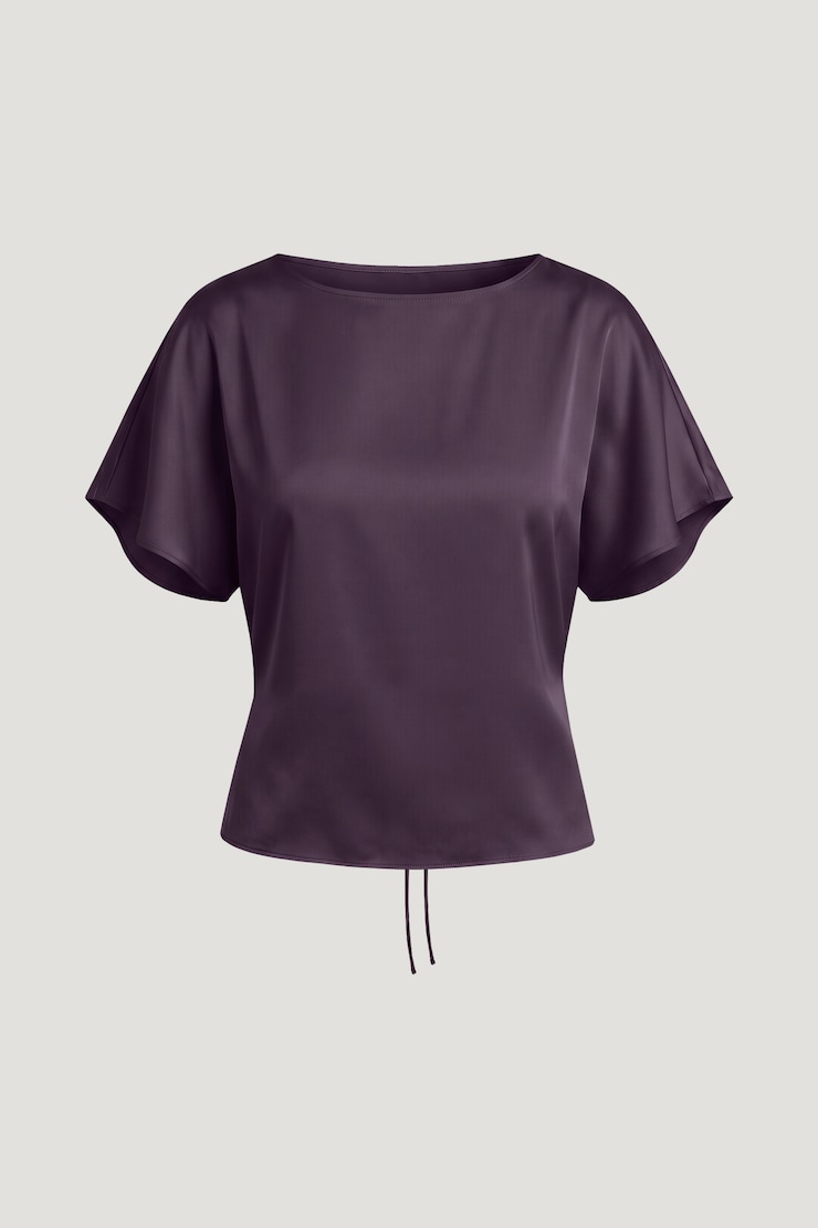 Blouse en satin Farra Mauve prune parfaite large