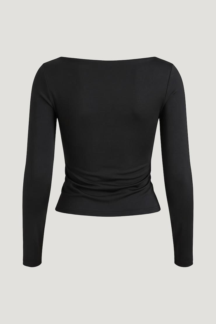 Nola Sculpt Long Sleeve Top Jet Black large