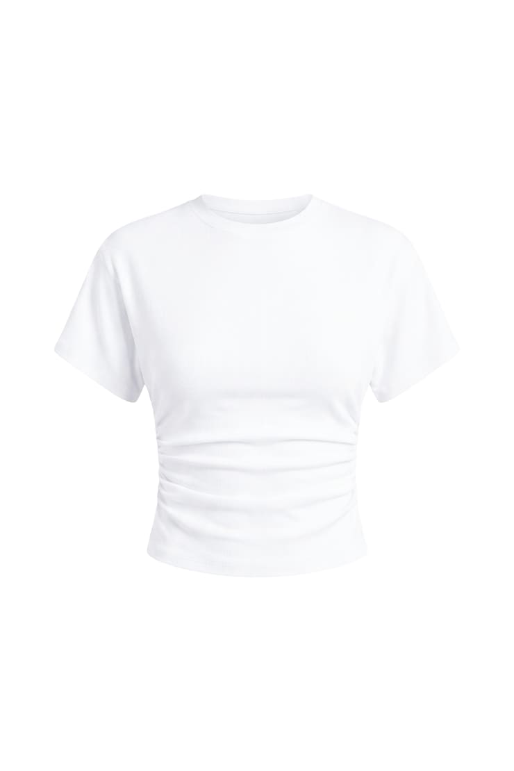 Snatch Waist Dolman T-Shirt, Bright White, large