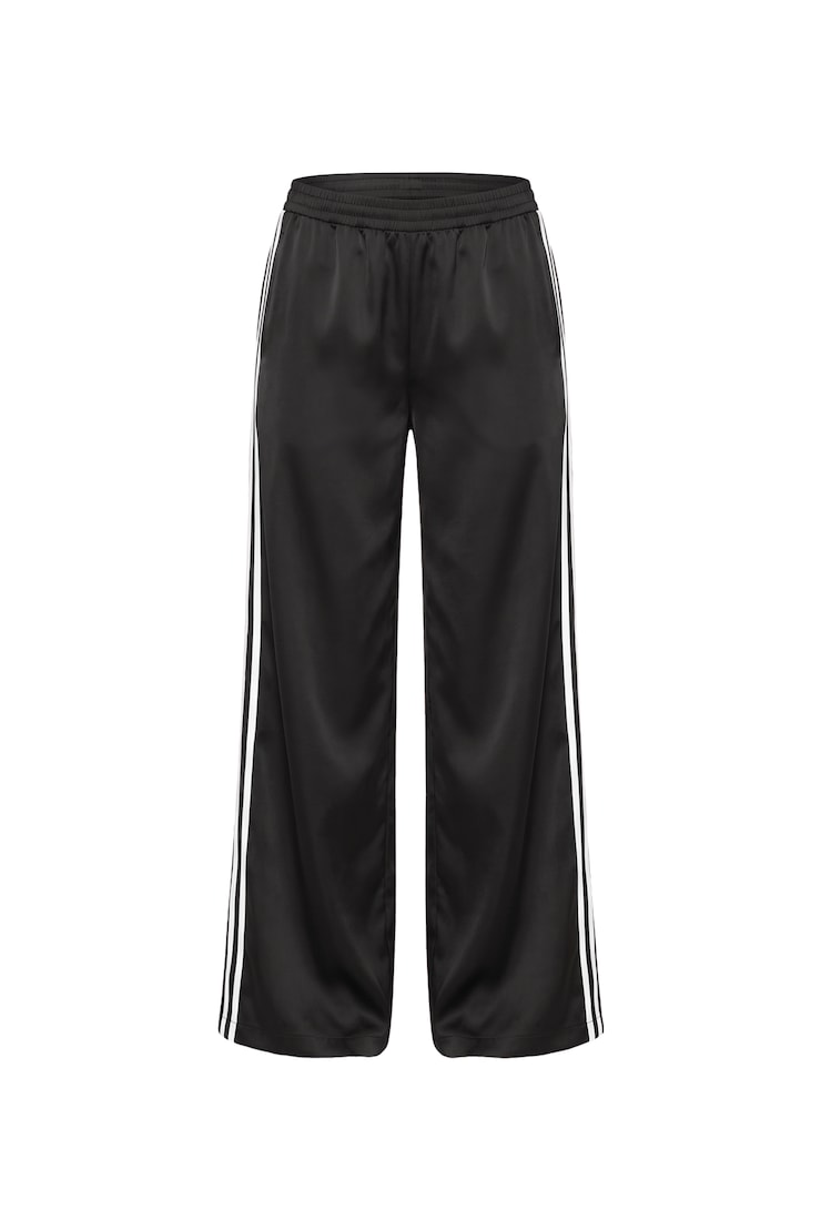Satin Pants, Jet Black/White, large