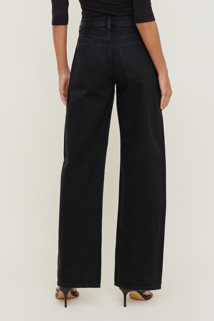 Kennedy High Rise Barrel Leg Jeans Granite Black large