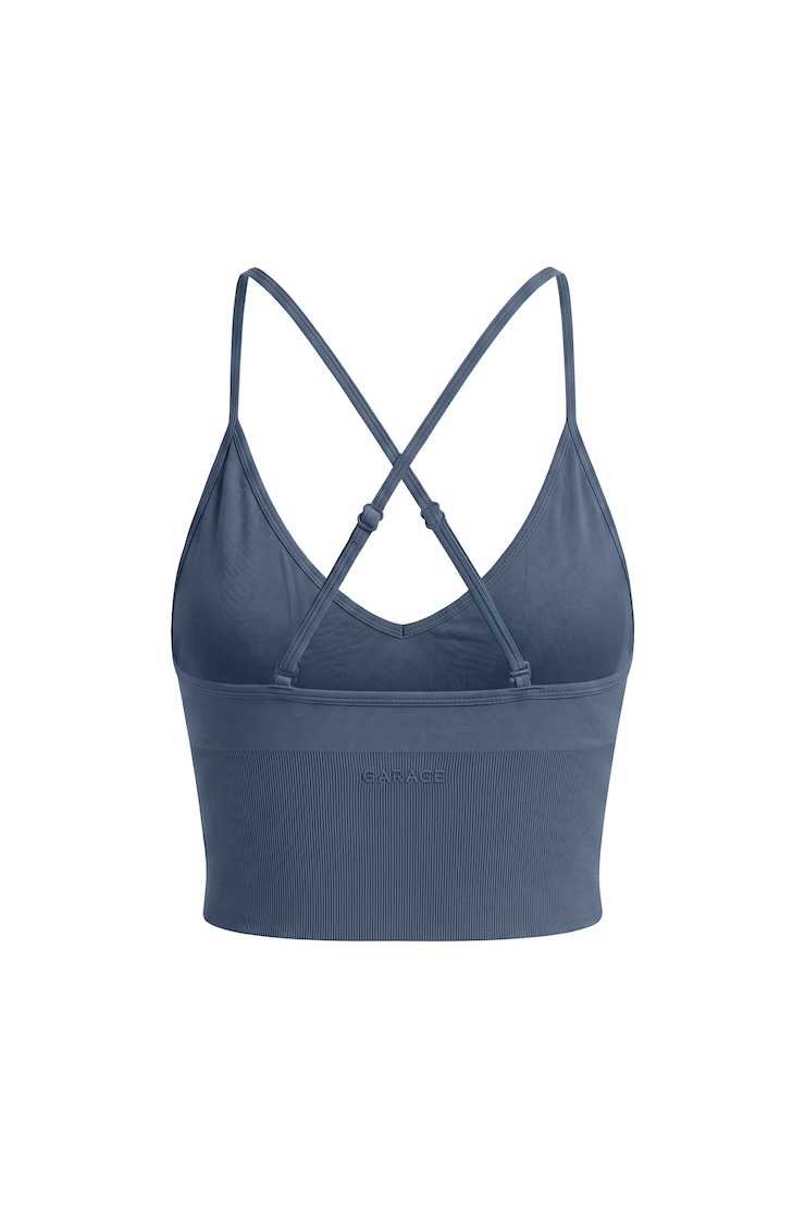 Active Seamless V-Neck Cami Top, Heated Indigo, large