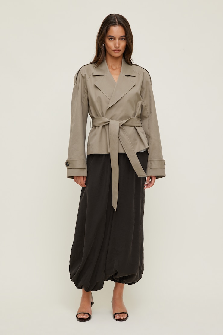 Remi Short Trench Coat DESERT TAUPE large