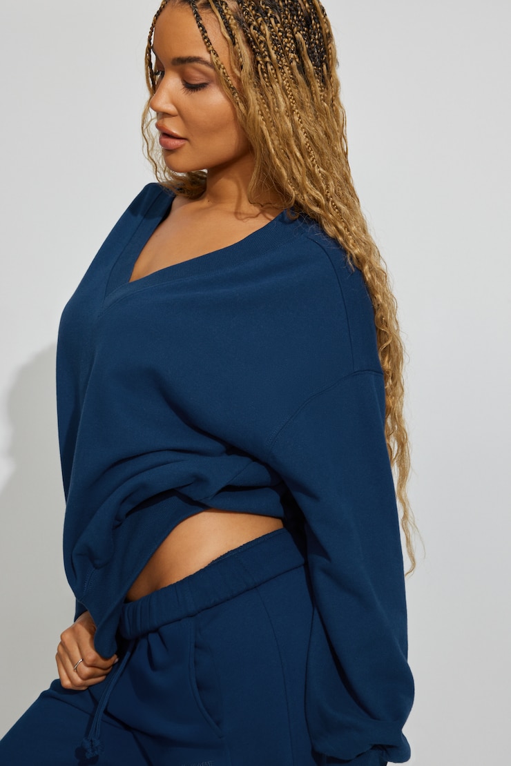 SoftTerry™ Oversized V-Neck Sweatshirt