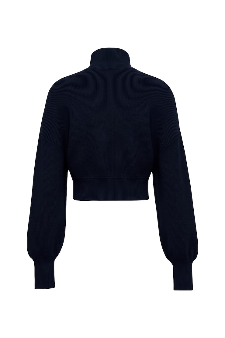 Blouson urbain à fermeture éclair pleine longueur, Marine coquine/Bleu poudre, large