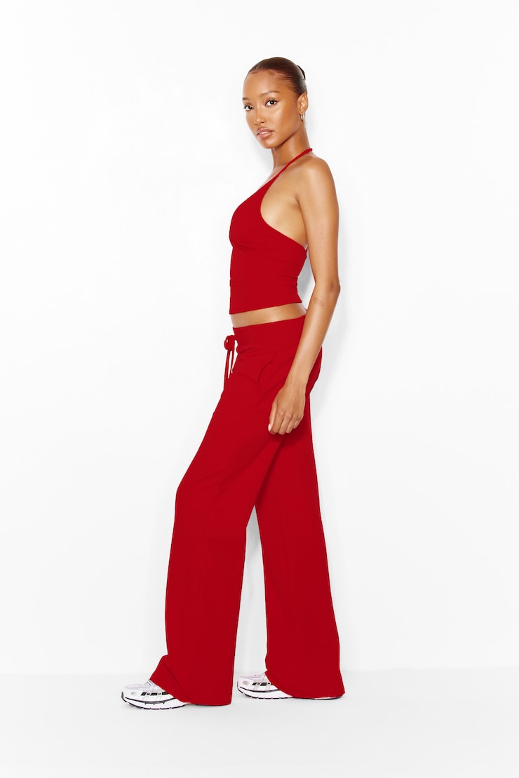 Snatch Booty StretchTerry™ Pants, Scarlet Flame Red, large