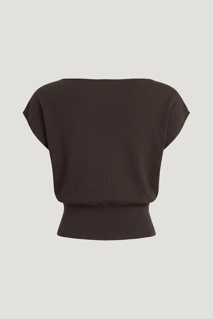 Aria Boat Neck Sweater  Java Brown large