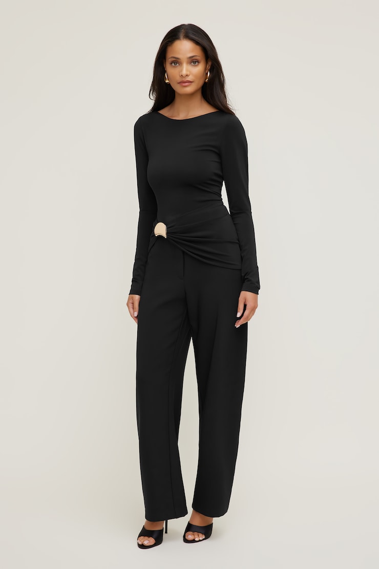 Sculpt Metal Detail Top Jet Black large